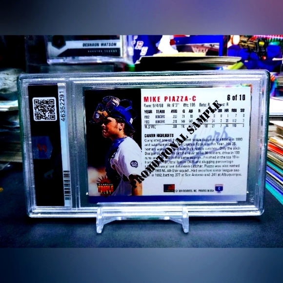 Mike Piazza 1994 Donruss Triple Play Promo Sample #6 PSA 8Pop 2 (4 Higher) MLB - Picture 3 of 3